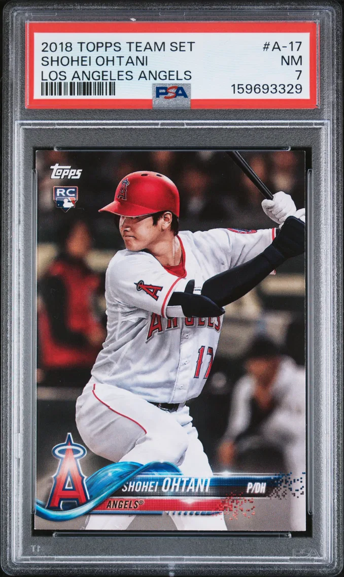 2018 #A-17 Shohei Ohtani PSA 7 Topps Team Set los Angeles Angels
