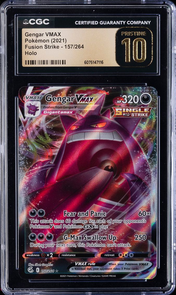 2021 #157 Full Art/Gengar Vmax CGC 10 Pristine Sword & Shield Fusion Strike Pokemon