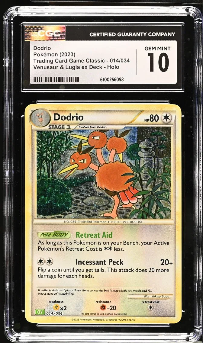 2023 #014 Dodrio CGC 10 Trading Card Game Classic - CLV, CLC, CLB - English