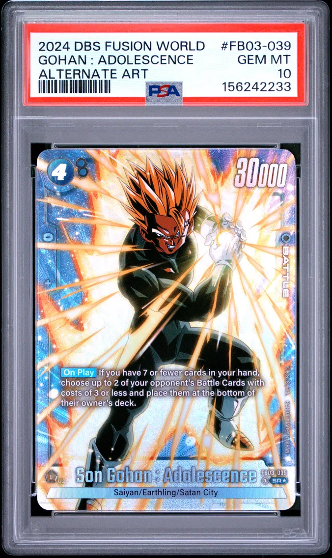 2024 #FB03-039 Son Gohan : Adolescence PSA 10 Dragon Ball Super Card Game Fusion World Raging Roar