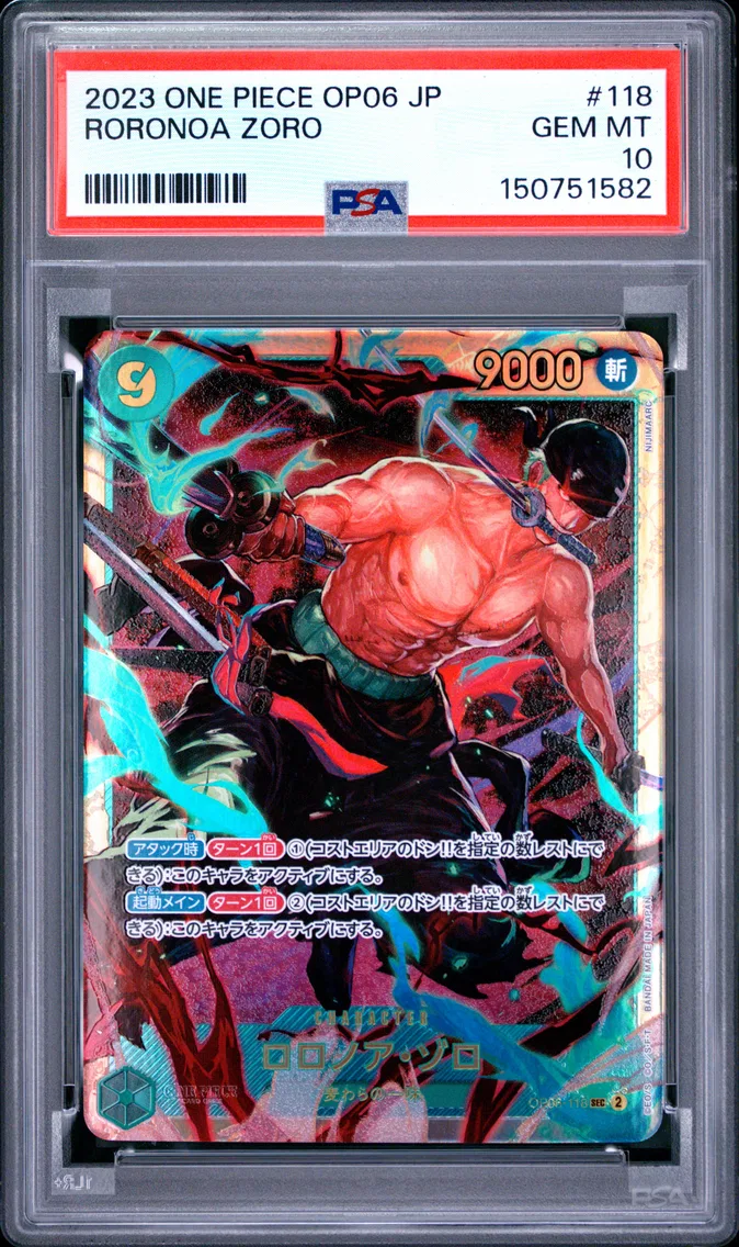2023 #118 RORONOA ZORO PSA 10 One Piece Japanese OP06-Wings of the Captain
