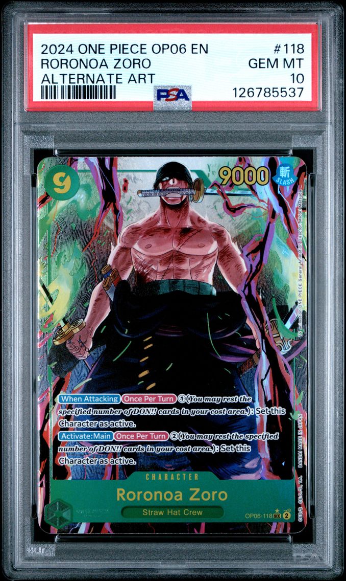 2024 #118 Roronoa Zoro PSA 10 One Piece OP06-Wings of the Captain