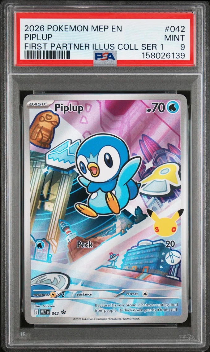 2026 #042 Piplup PSA 9 Mep EN-Me Black Star Promo