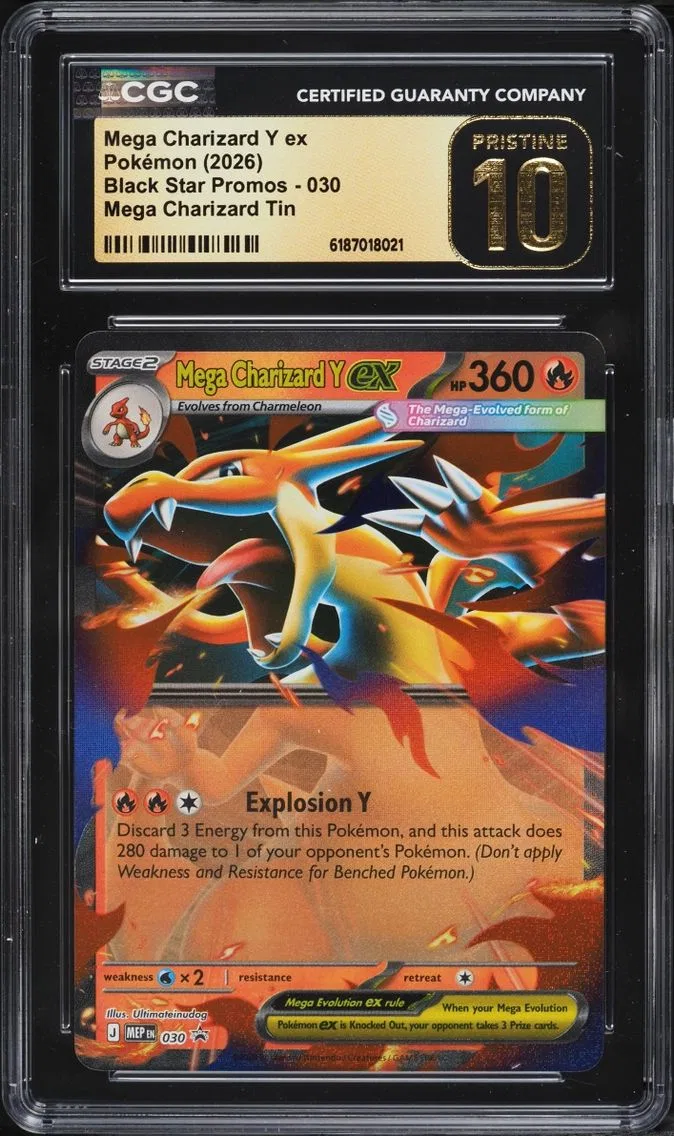 2026 #30 Mega Charizard Y EX CGC 10 Pokemon Mega Evolution Promo Tin