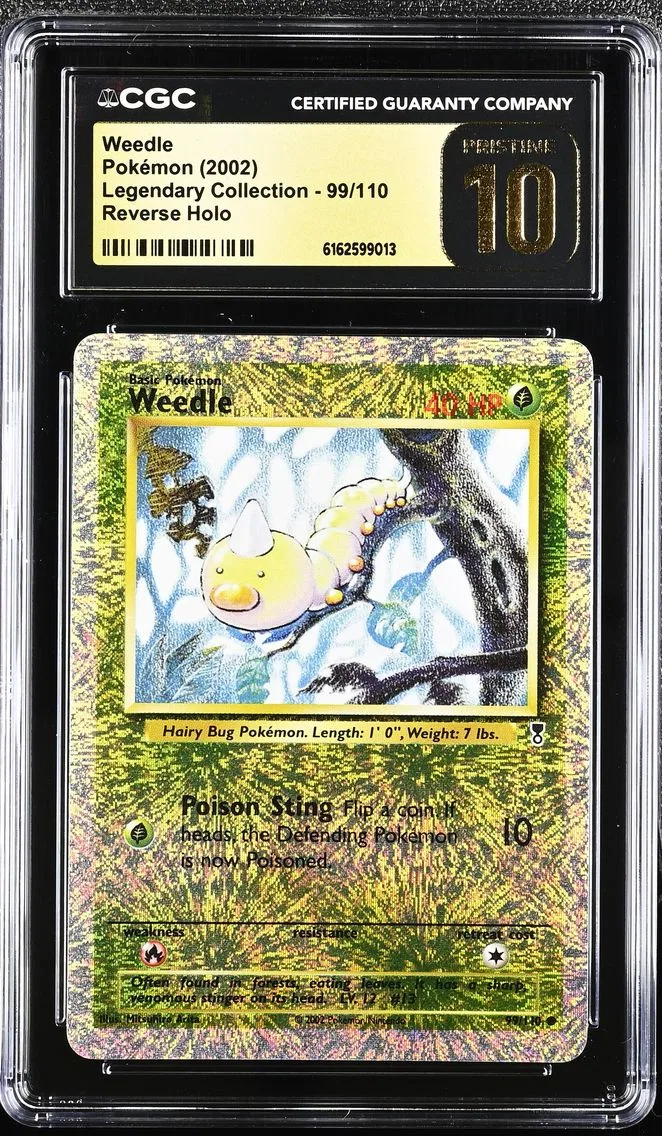 2002 #99 Weedle Reverse Holo CGC 10 Pristine Legendary Collection - English