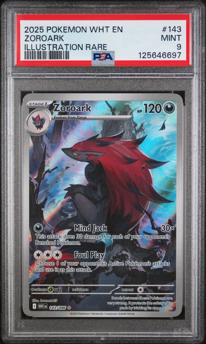 2025 Pokemon Wht EN-White Flare Zoroark Wht EN-White Flare #143 PSA 9