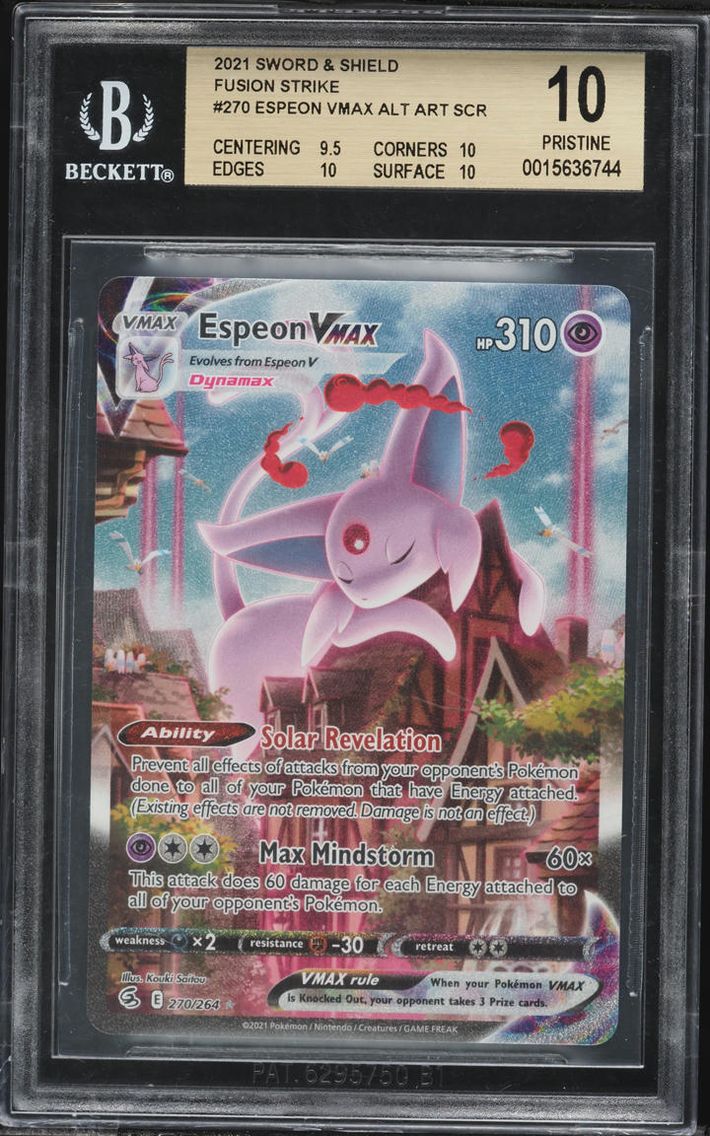 2021 Pokemon Sword & Shield Fusion Strike Alt Art Espeon VMAX BGS 10 PRISTINE