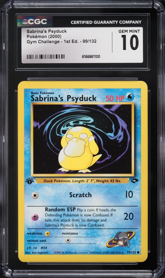 2000 Pokemon Gym Challenge 1st Edition Sabrina's Psyduck #99 CGC 10 GEM MINT