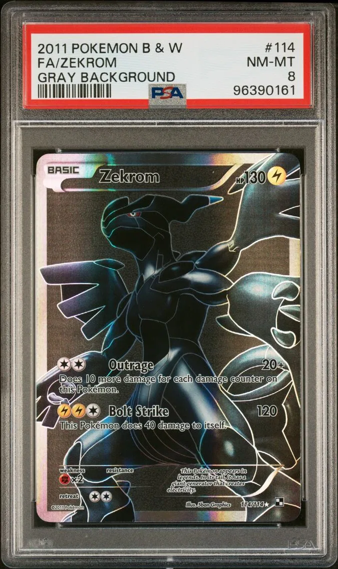 2011 #114 Full Art/Zekrom PSA 8 Black & White Pokemon