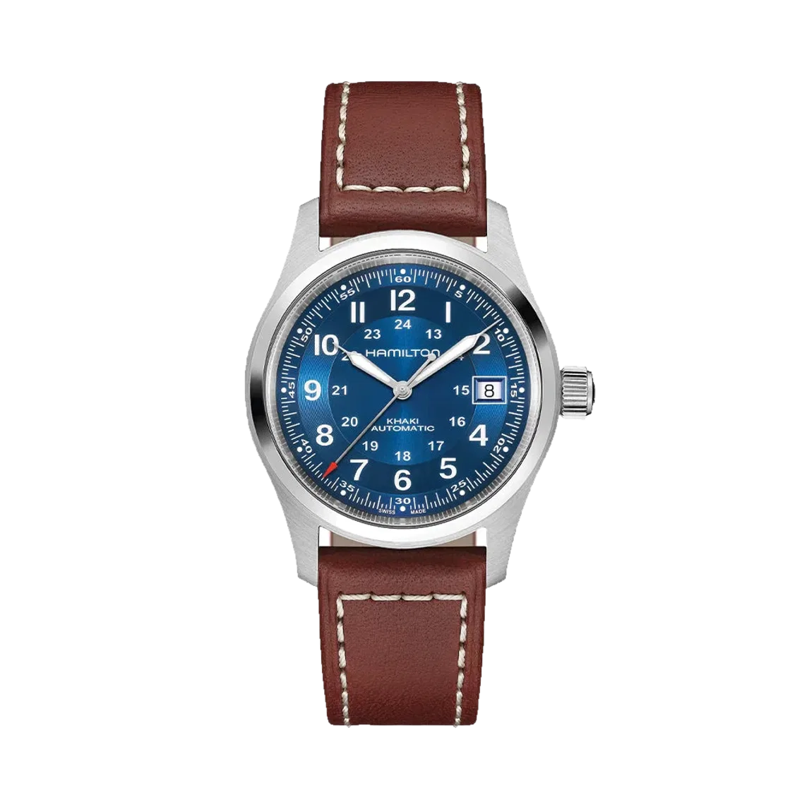 Hamilton Khaki Field Auto Date 42mm - Blue on Leather Strap