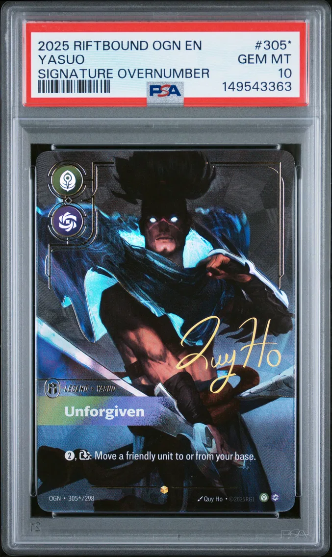 2025 #305* Yasuo - Unforgiven PSA 10 Riftbound: League of Legends Ogn-Origins