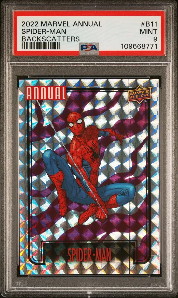 2022 #B11 Spider-Man PSA 9 Upper Deck Marvel Annual Backscatters
