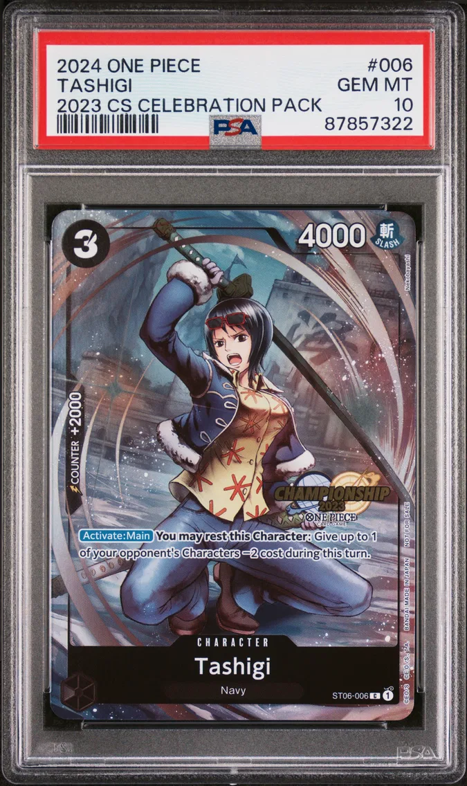 2024 #006 TASHIGI PSA 10 One Piece Championship 2023 Celebration Pack