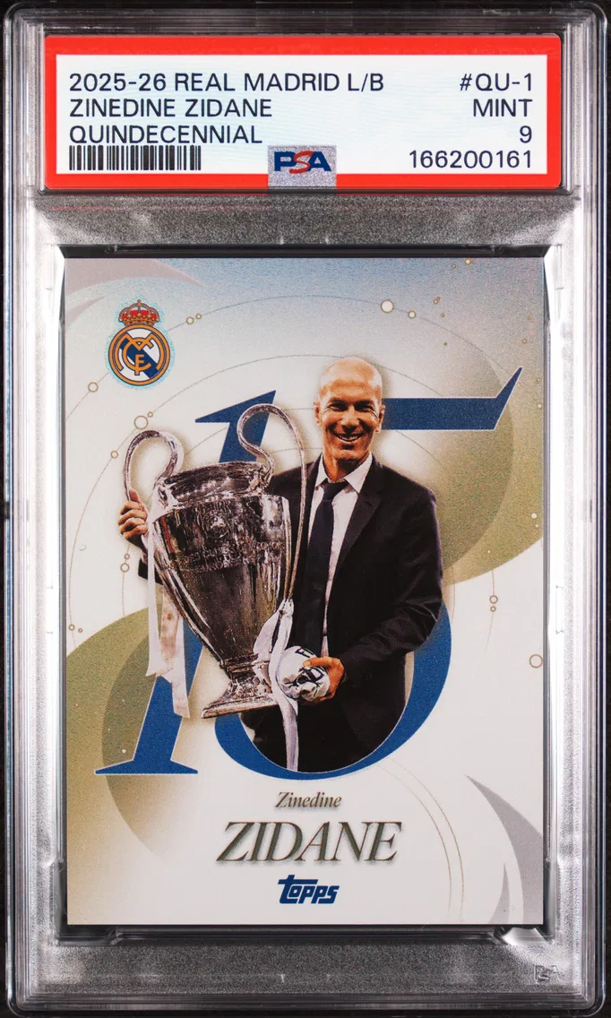 2025 #QU-1 Zinedine Zidane PSA 9 Topps Real Madrid los Blancos Quindecennial