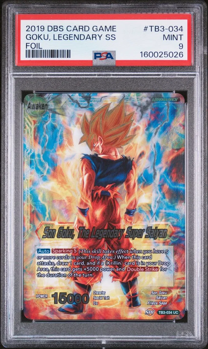 2019 #TB3-034 Son Goku/Son Goku, the Legendary Super Saiyan PSA 9 Dragon Ball Super Card Game Themed Booster 3 Clash of Fates