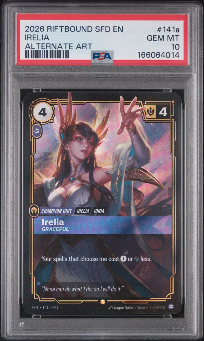 2026 #141a Irelia - Graceful PSA 10 Riftbound: League of Legends Sfd-Spiritforged