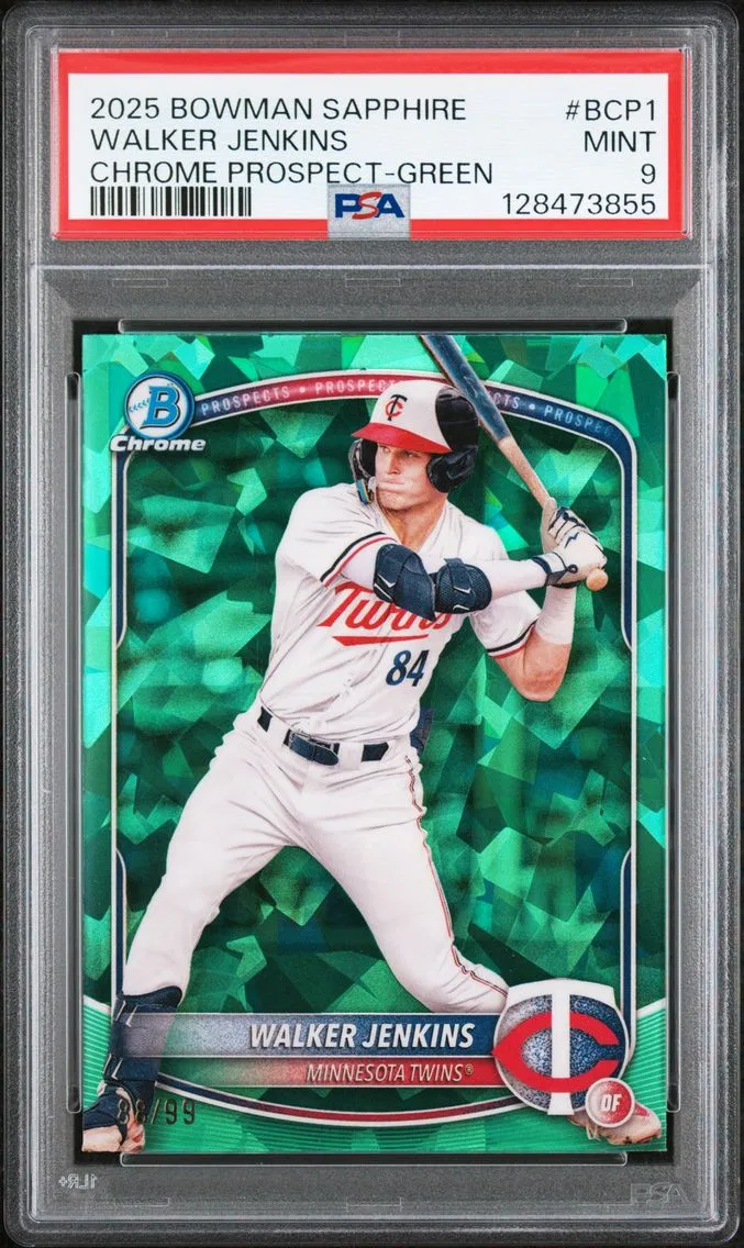 2025 #BCP1 Walker Jenkins PSA 9 Bowman Sapphire Edition Chrome Prospects