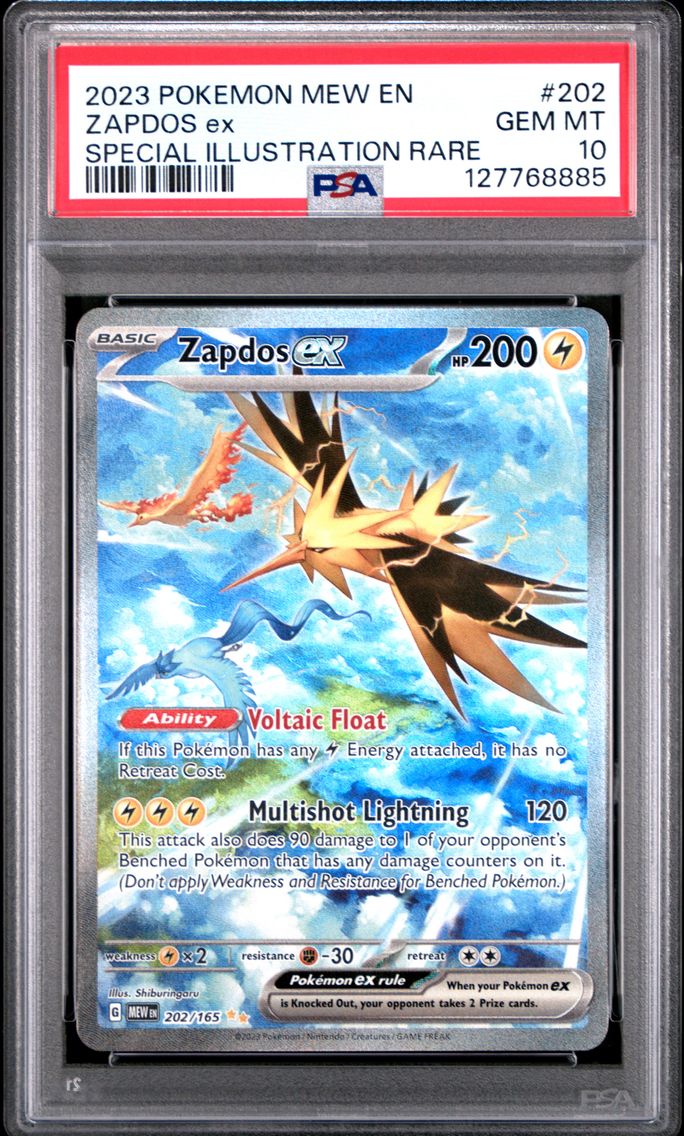 2023 #202 Zapdos EX PSA 10 Mew E
