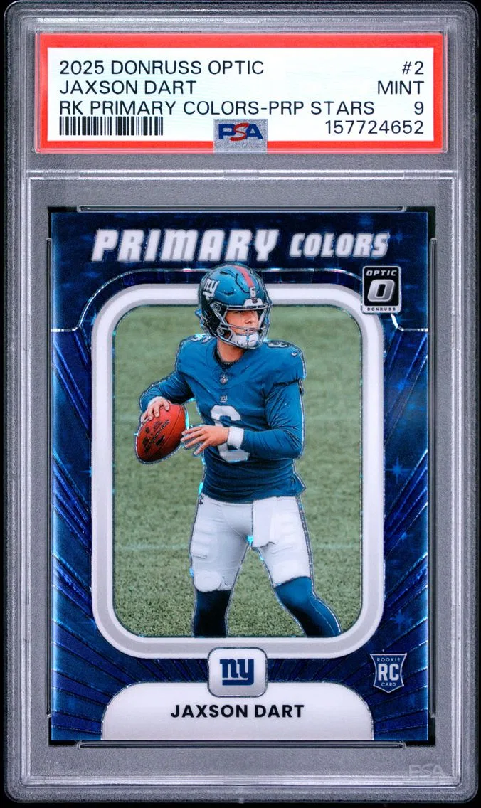 2025 #2 Jaxson Dart PSA 9 Panini Donruss Optic Rookie Primary Colors