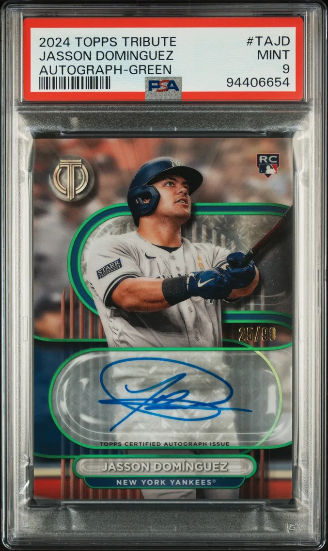2024 #TAJD Jasson Dominguez PSA 9 Topps Tribute Tribute Autographs