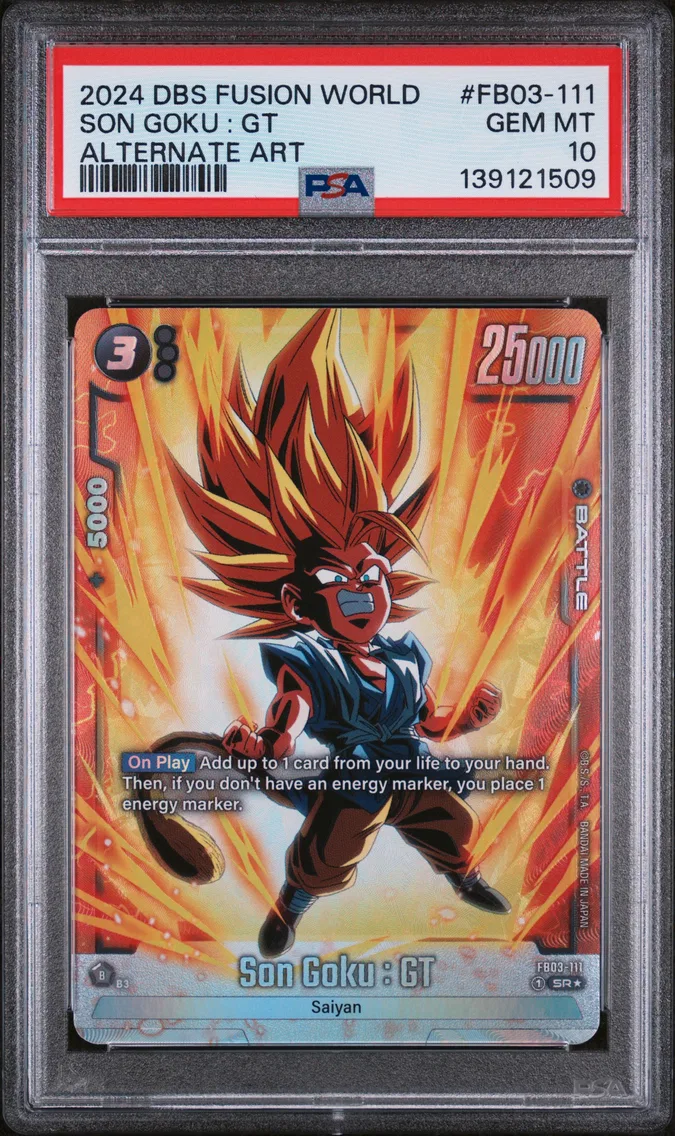 2024 #FB03-111 Son Goku : GT PSA 10 Dragon Ball Super Card Game Fusion World Raging Roar