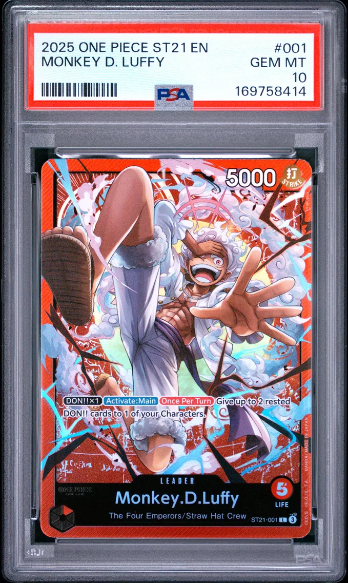 2025 #001 Monkey D. Luffy PSA 10 One Piece Starter Deck ST21-EX Gear 5