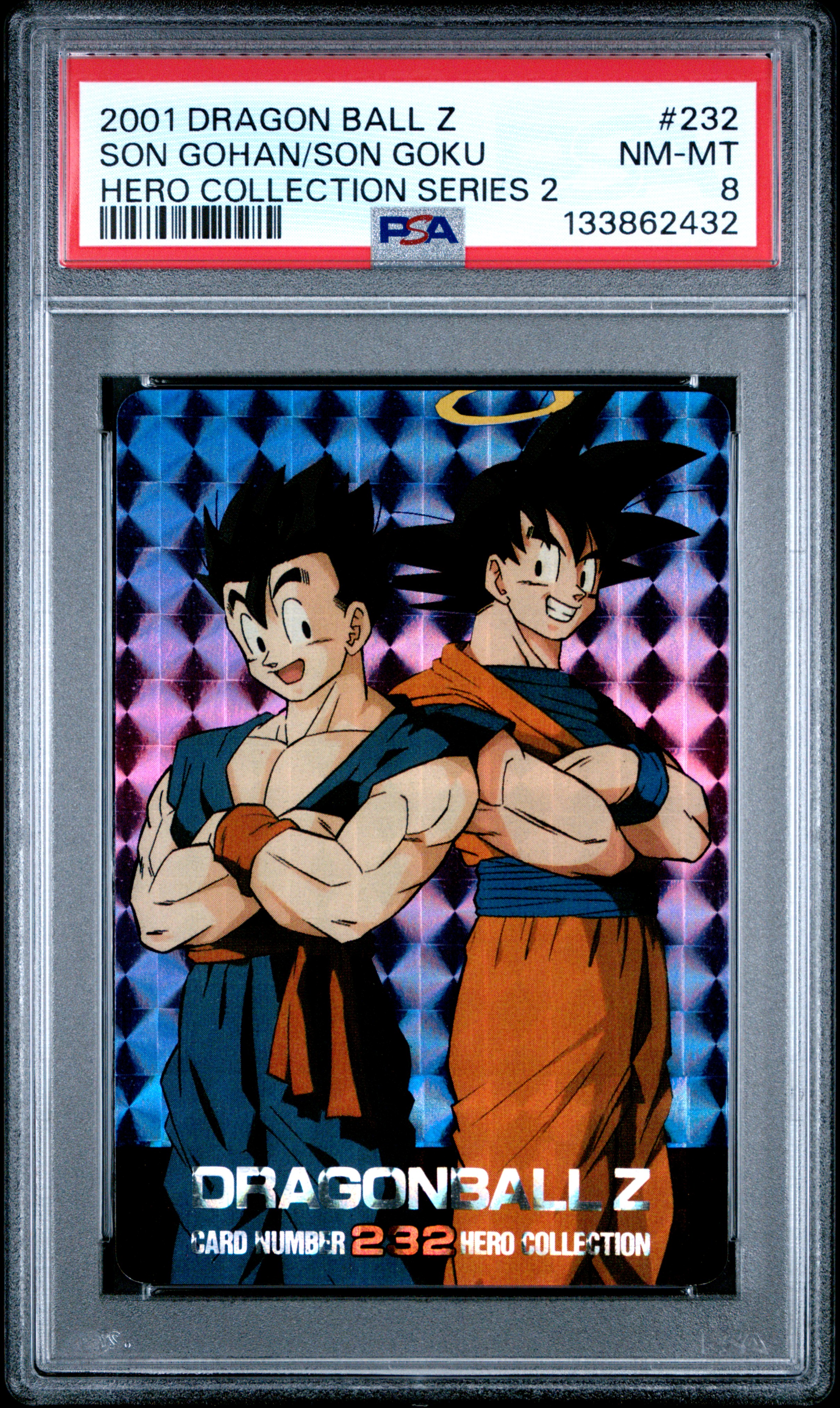 2001 #232 Son Gohan/Son Goku PSA 8 Dragon Ball Z Hero Collection Series 2