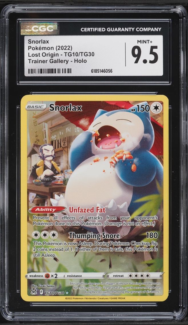2022 #TG10 Snorlax CGC 9.5 Pokemon Sword & Shield Lost Origin Full Art