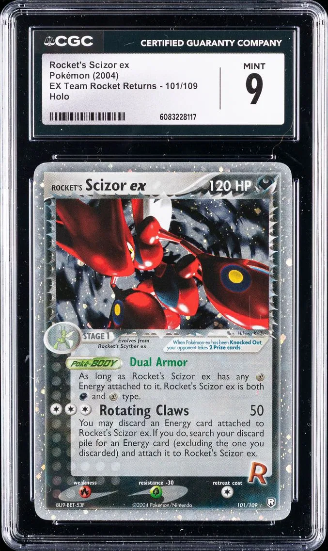 2004 #101 Rocket's Scizor EX-Holo CGC 9 EX Team Rocket Returns Pokemon