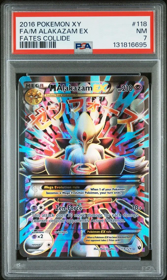 2016 #118 Full Art/M Alakazam EX PSA 7 XY Fates Collide Pokemon