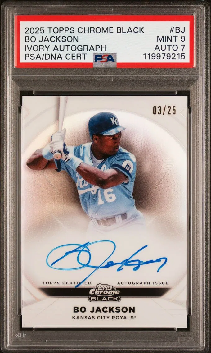 2025 #BJ Bo Jackson PSA 9 Topps Chrome Black Ivory Autographs