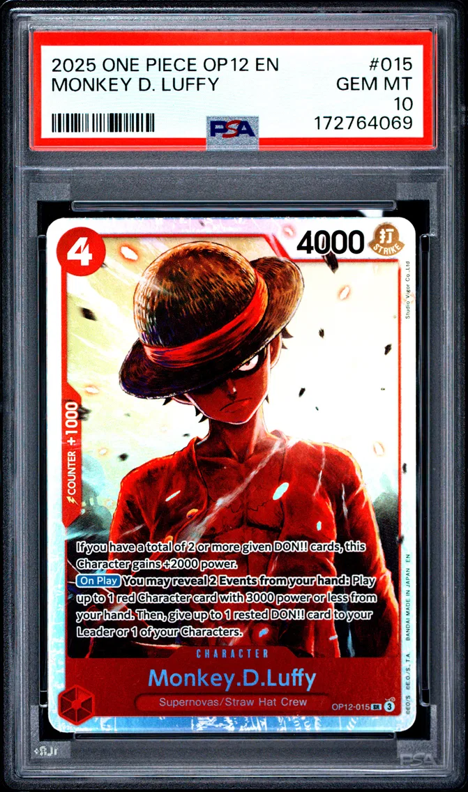 2025 #015 Monkey D. Luffy PSA 10 One Piece OP12-Legacy of the Master