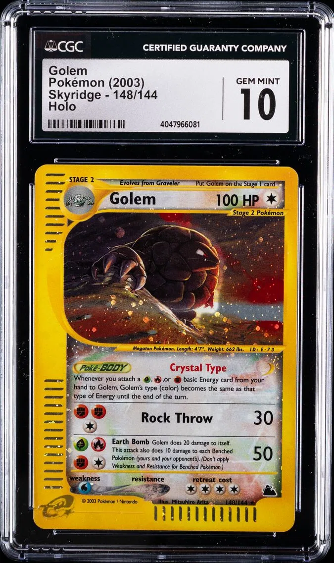 2003 #148 Golem-Holo CGC 10 Skyridge Pokemon