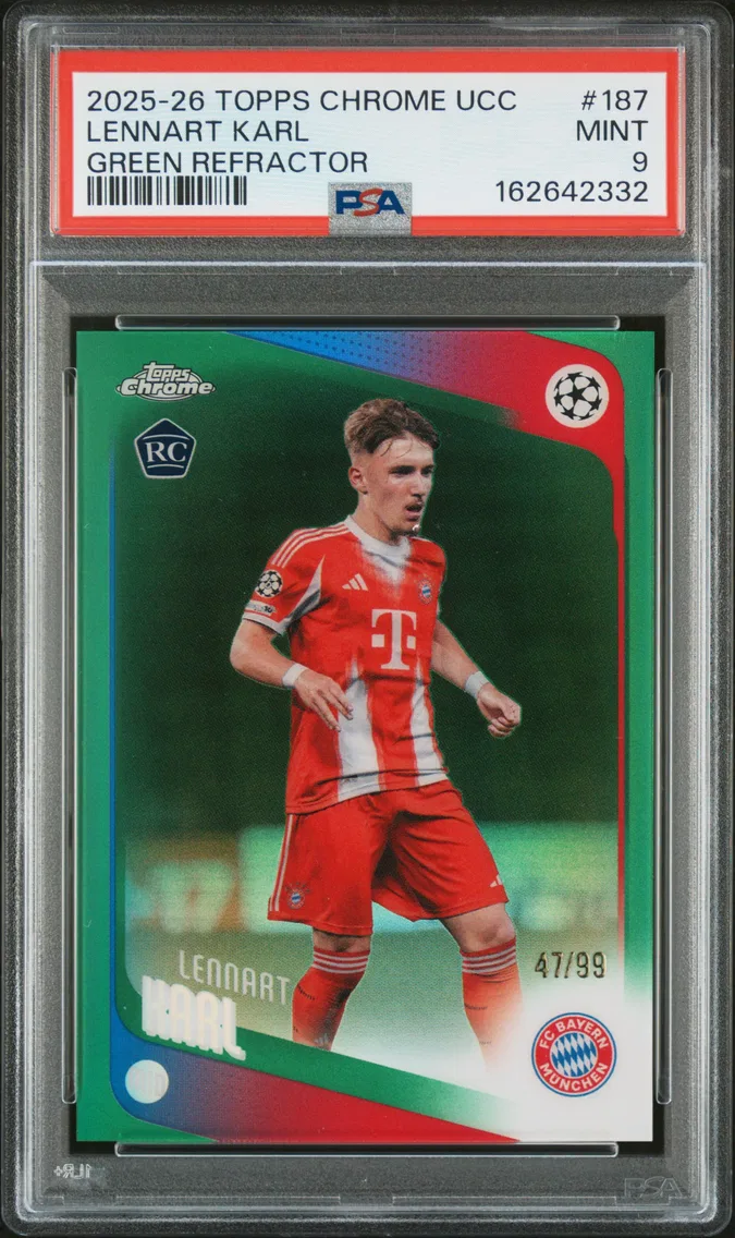 2025 #187 Lennart Karl PSA 9 Topps Chrome UEFA Club Competitions
