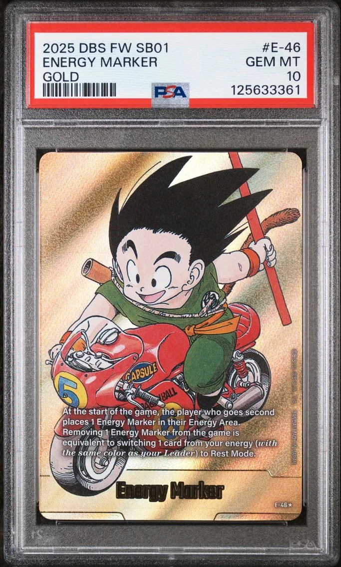 2025 #E-46 Energy Marker PSA 10 Dragon Ball Super Card Game Fusion World Manga Booster 01