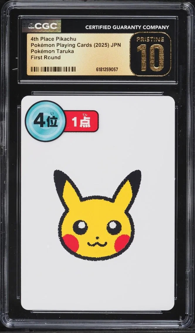 2025 Pokemon Japanese Playing Cards Taruka First Round 4th Place Pikachu CGC 10 PRISTINE