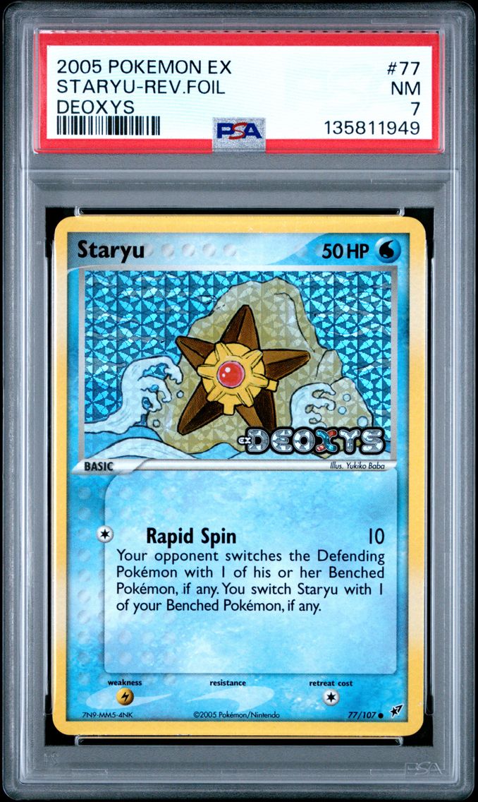 2005 #77 Staryu-Reverse Foil PSA 7 EX Deoxys