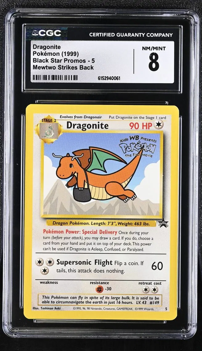 1999 Black Star Promos - WotC - English Dragonite #5 CGC 8