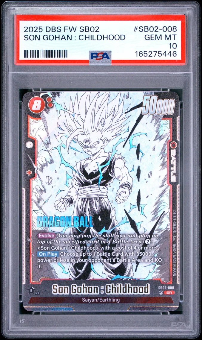 2025 #SB02-008 Son Gohan : Childhood PSA 10 Dragon Ball Super Card Game Fusion World Manga Booster 02