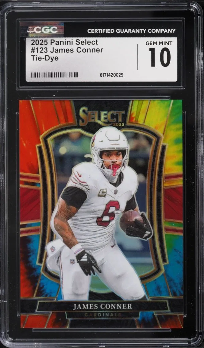 2025 Select Premier Level Tie-Dye James Conner /25 #123 CGC 10 GEM MINT