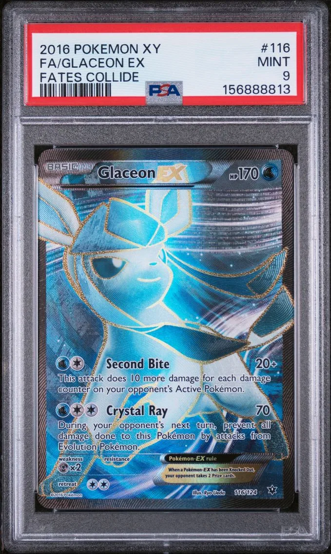 2016 #116 Full Art/Glaceon EX PSA 9 XY Fates Collide