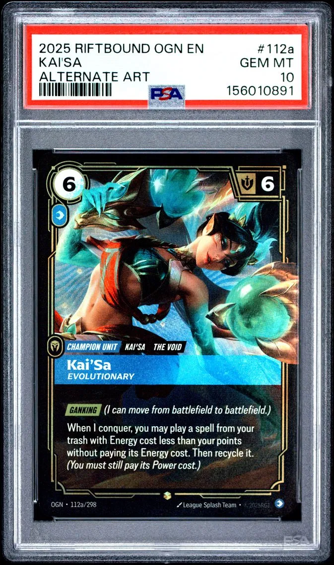 2025 #112a Kai'SA - Evolutionary PSA 10 Riftbound: League of Legends Ogn-Origins