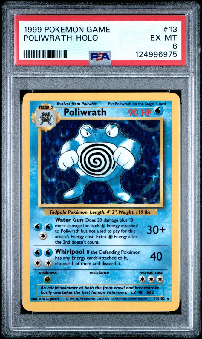 1999 #13 Poliwrath-Holo PSA 6 Game Pokemon