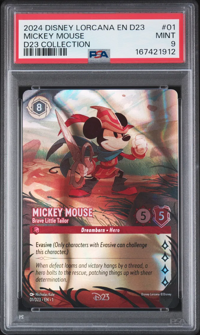 2024 #01 Mickey Mouse - Brave Little Tailor PSA 9 Disney Lorcana EN D23-D23 Expo Promo