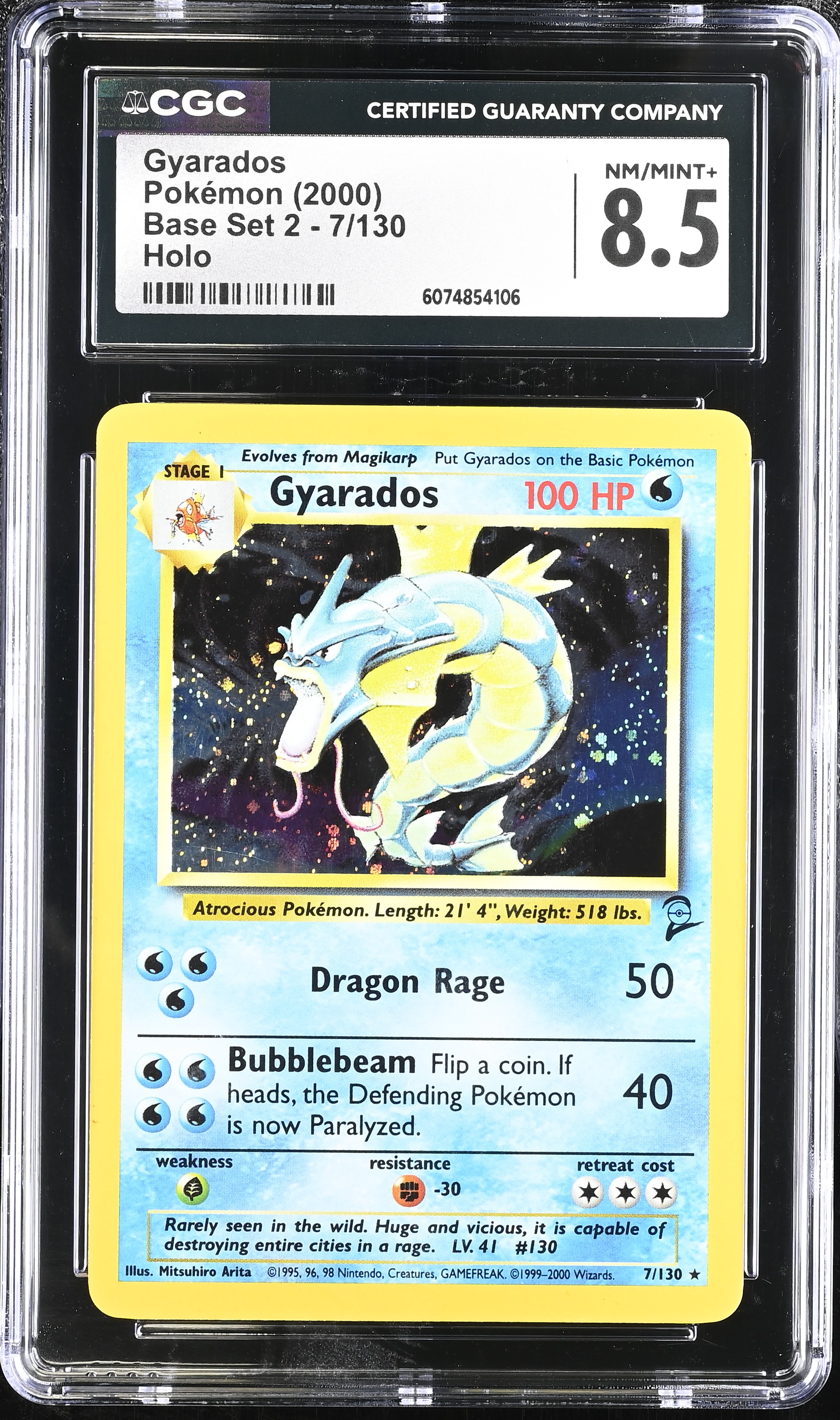 2000 #7 Gyarados CGC 8.5 Base Set 2 - English