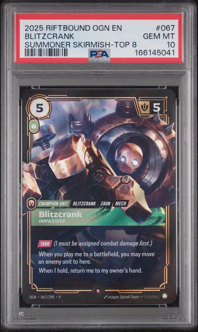 2025 #067 Blitzcrank - Impassive PSA 10 Riftbound: League of Legends Ogn-Origins