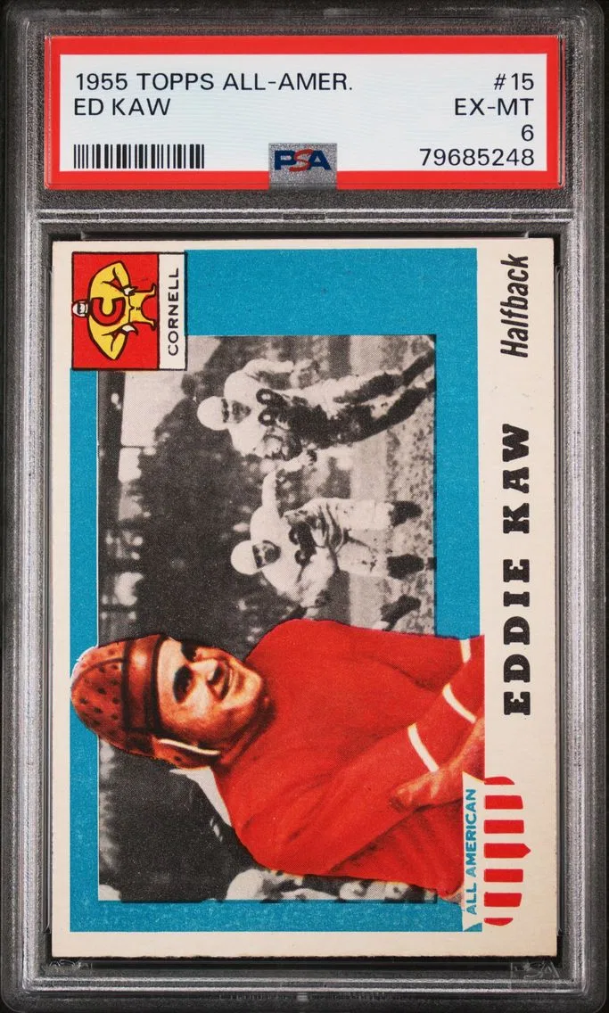 1955 #15 Ed Kaw PSA 6 Topps All-Amer.