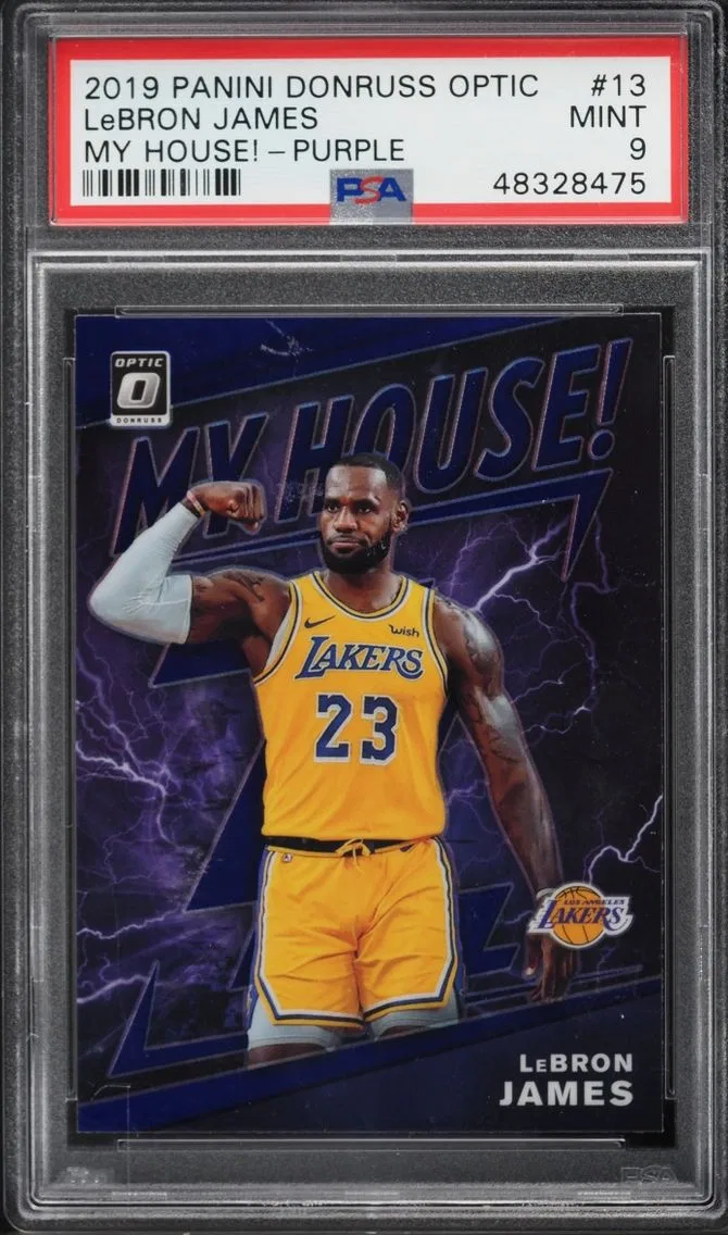 2019 #13 LeBron James PSA 9 Donruss Optic My House! Purple Prizm