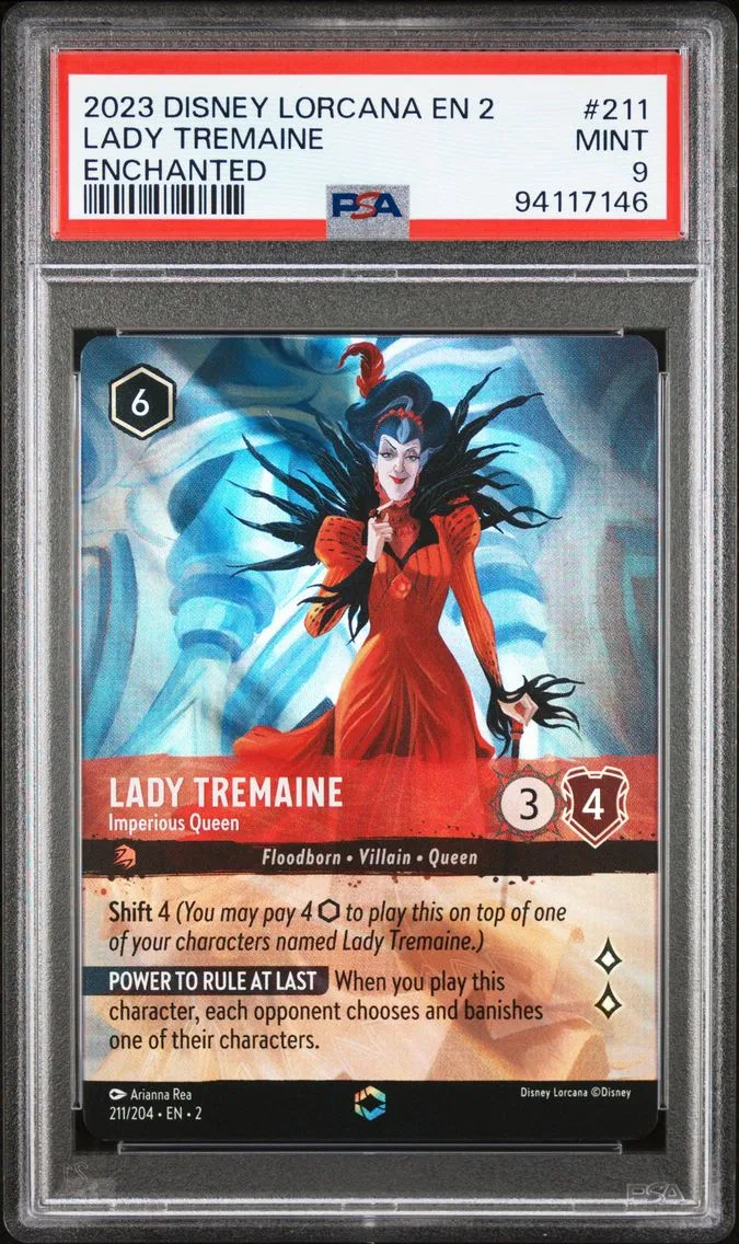 2023 #211 Lady Tremaine - Imperious Queen PSA 9 Disney Lorcana EN 2-Rise of the Floodborn