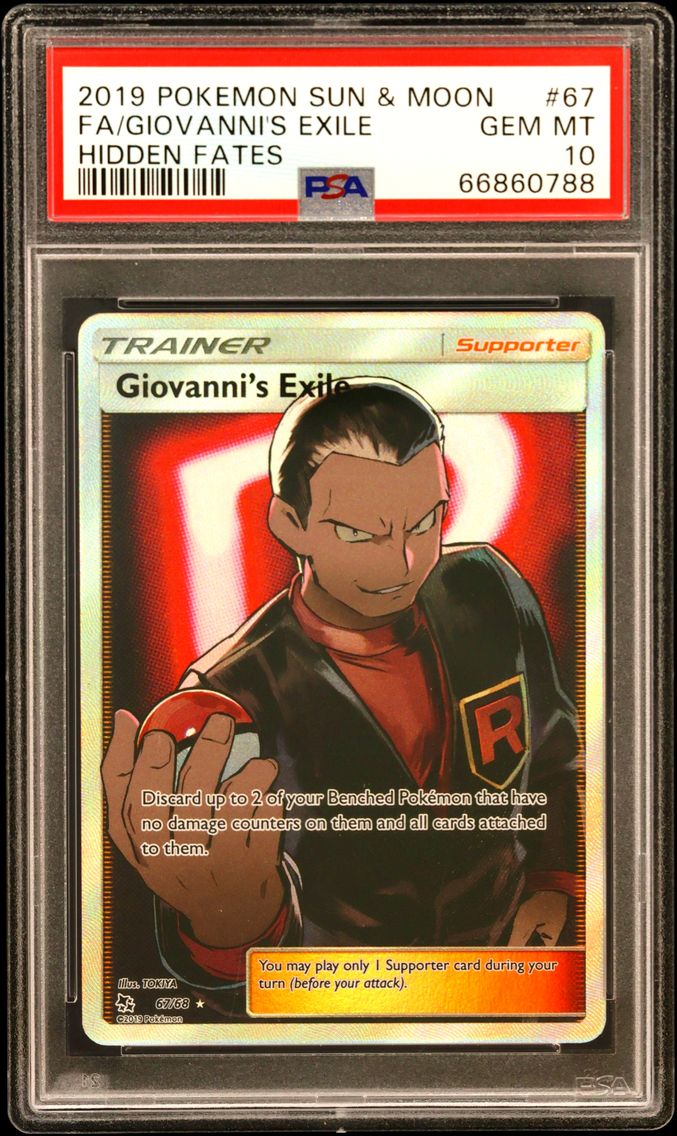 2019 #67 Full Art/Giovanni's Exile PSA 10 Sun & Moon Hidden Fates